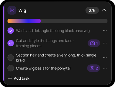 Tori’s generated checklist of build tasks